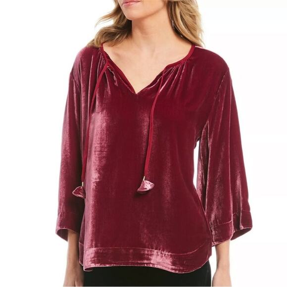 Tommy Bahama Velvet Sands 3/4 sleeve blouse - Picture 5 of 6